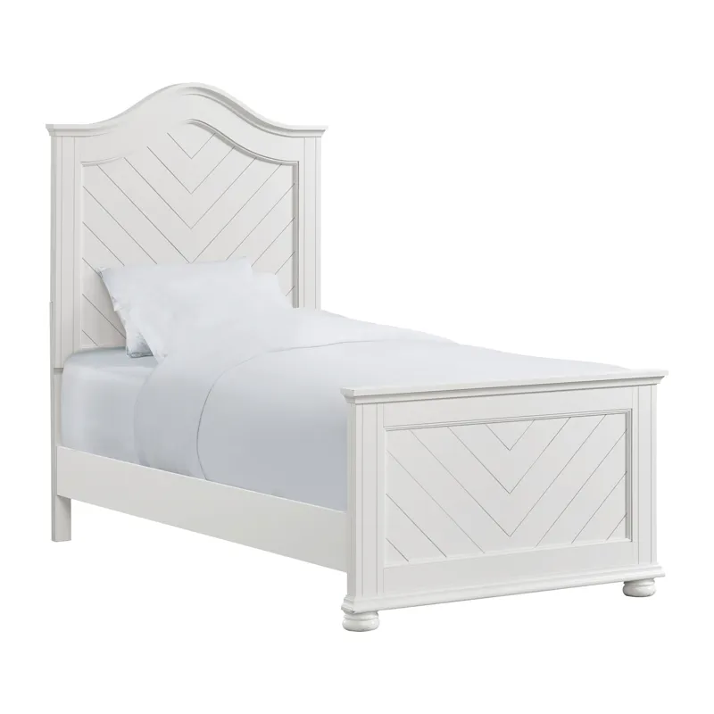 Kona Twin Panel Bed in White