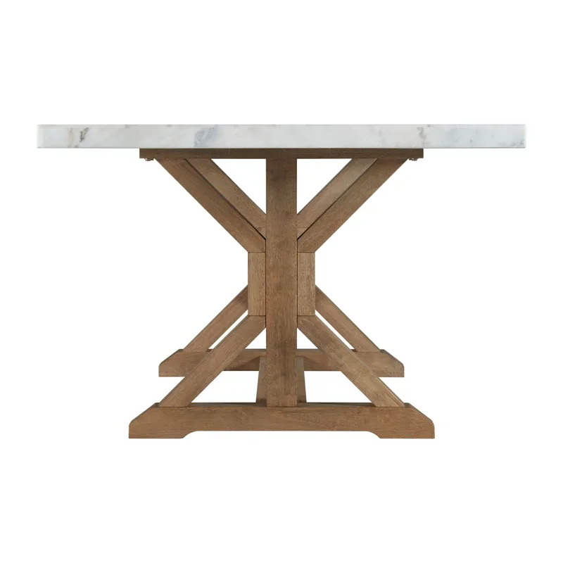 Lakeview Rectangular Standard Height Dining Table in White Marble