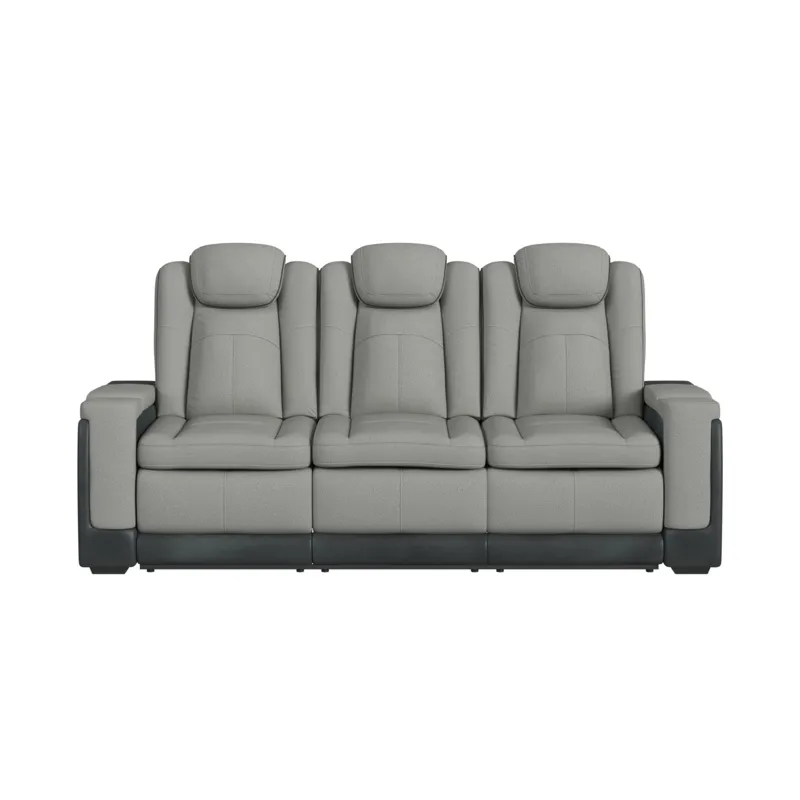 Lantana Motion Sofa with DDT, reading light and PWS in Rocky Cement/Charcoal