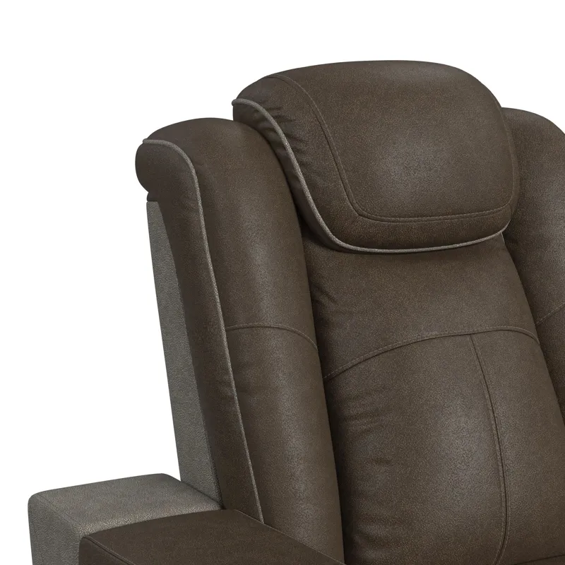 Lantana Power Motion Recliner with Power Headrest, Led, wireless charger and Cup holder in Rocky Bro