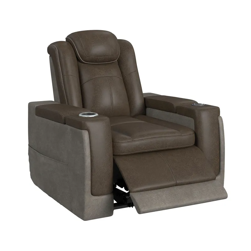 Lantana Power Motion Lift Chair with Wireless Charger and Cup Holder in Rocky Brown/Grey