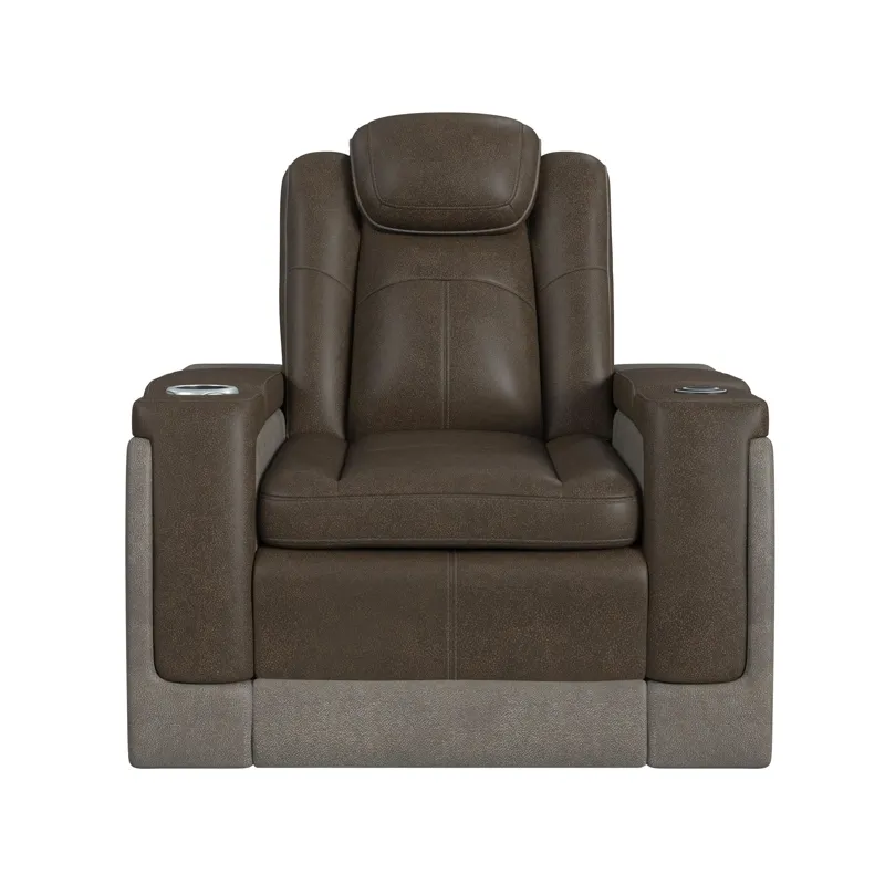 Lantana Power Motion Lift Chair with Wireless Charger and Cup Holder in Rocky Brown/Grey