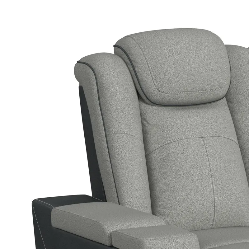 Lantana Power Motion Sofa with Power Headrest, Led, DDT, reading light and PWS in Rocky Cement/Charc