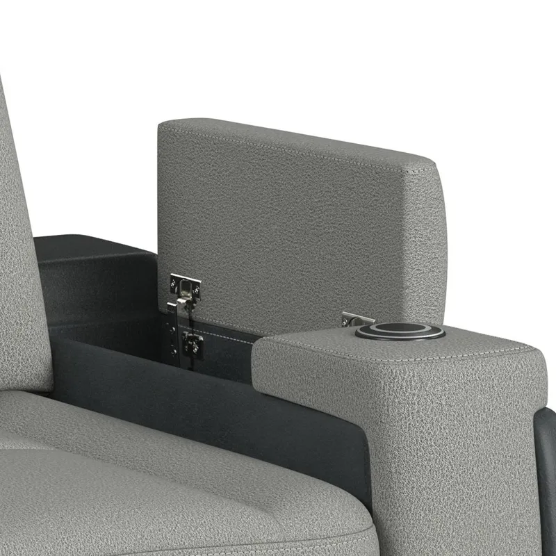 Lantana Power Motion Recliner with Power Headrest, Led, wireless charger and Cup holder in Rocky Cem