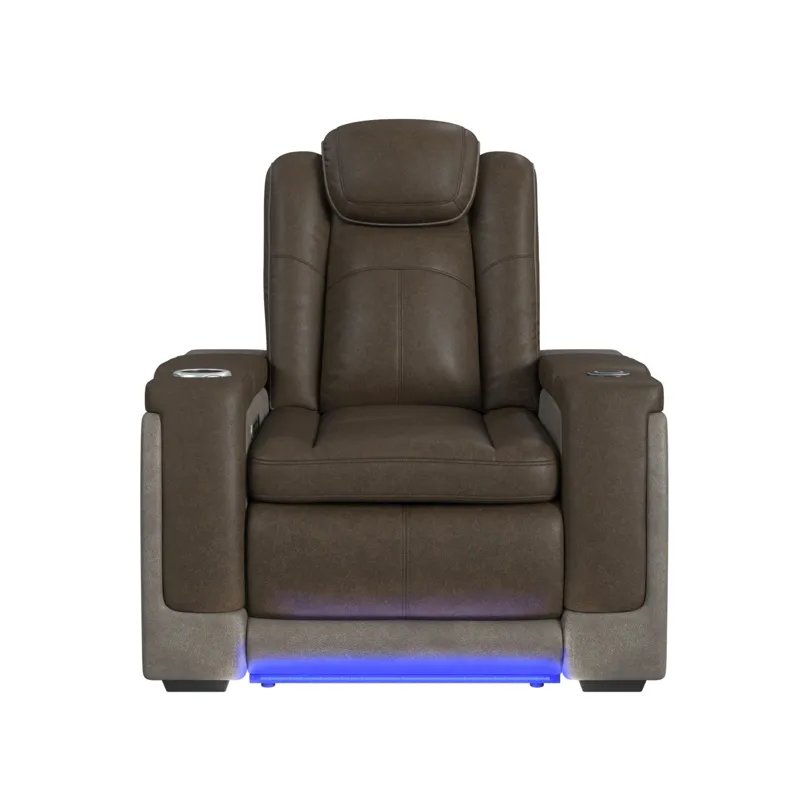 Lantana Power Motion Recliner with Power Headrest, Led, wireless charger and Cup holder in Rocky Bro