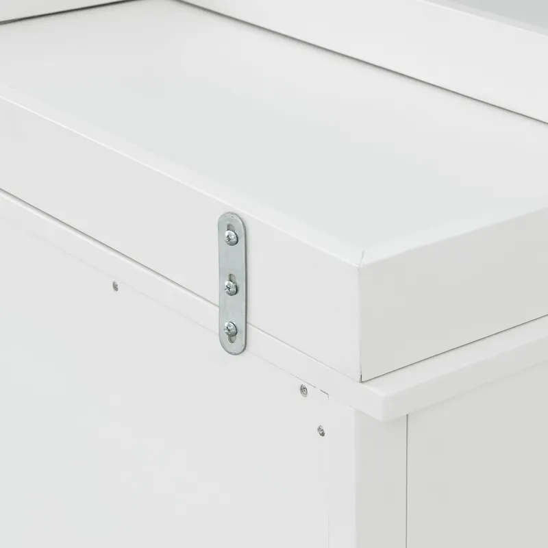 Lauren Crib and Dresser with Topper in White