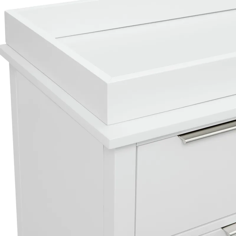 Lauren Crib and Dresser with Topper in White
