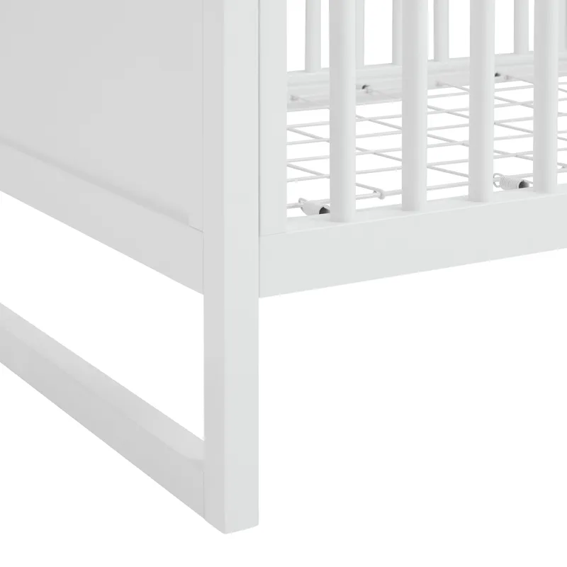 Lauren Crib and Dresser with Topper in White