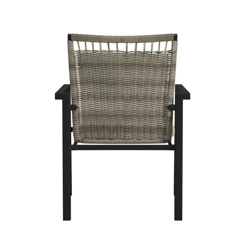 Luffy Dining Chair with Olefin Beige in Black (2 Per Carton)