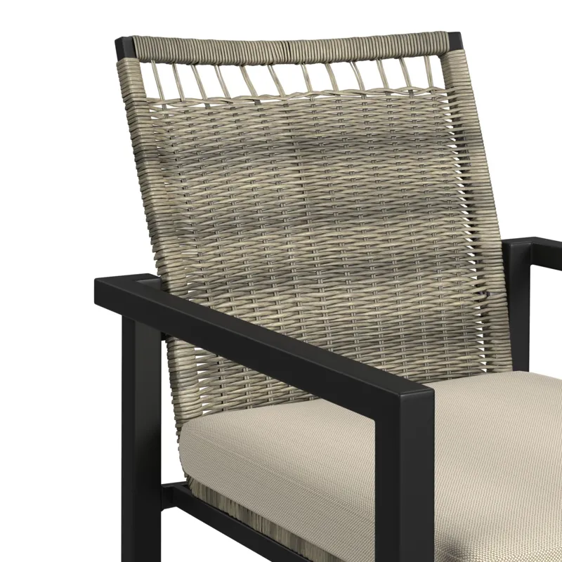 Luffy Dining Chair with Olefin Beige in Black (2 Per Carton)