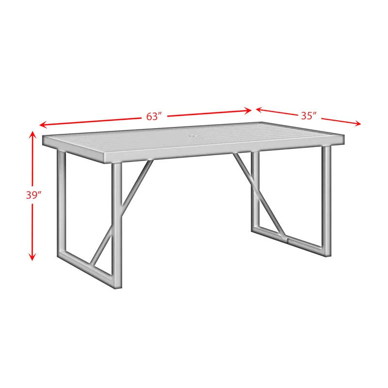 Luffy Dining Table with Parasol Hole in Black