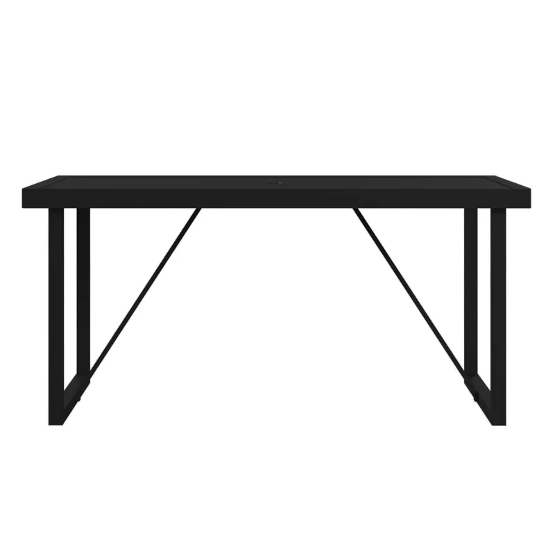 Luffy Dining Table with Parasol Hole in Black