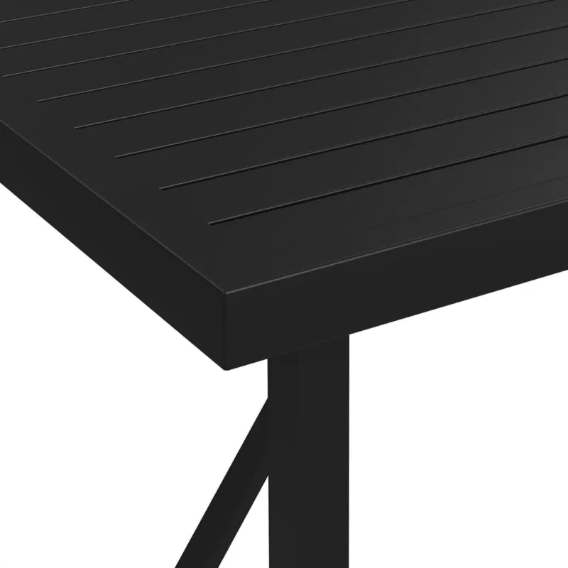Luffy Dining Table with Parasol Hole in Black