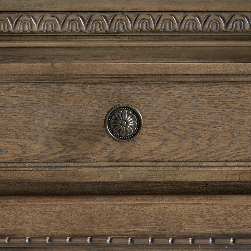 Madison Park Server and Hutch with LED in Walnut