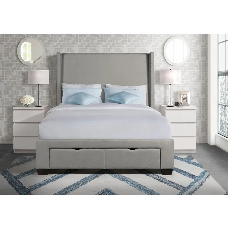 Harper Magnolia Queen Storage Bed Boulder Grey