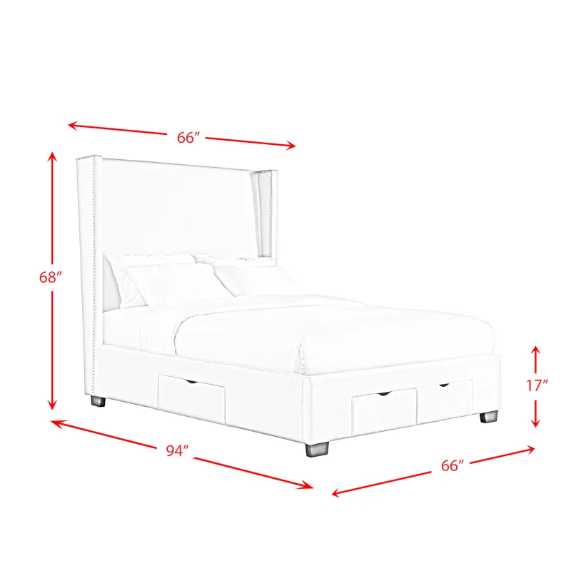 Harper Magnolia Queen Storage Bed Boulder Grey