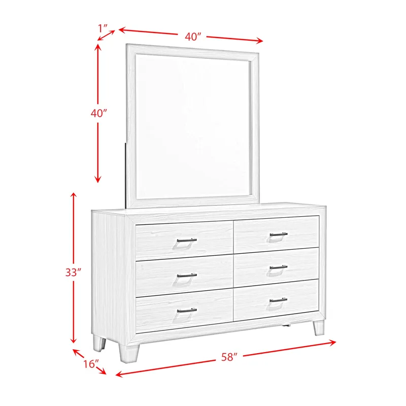 Makayla Dresser and Mirror in Natural