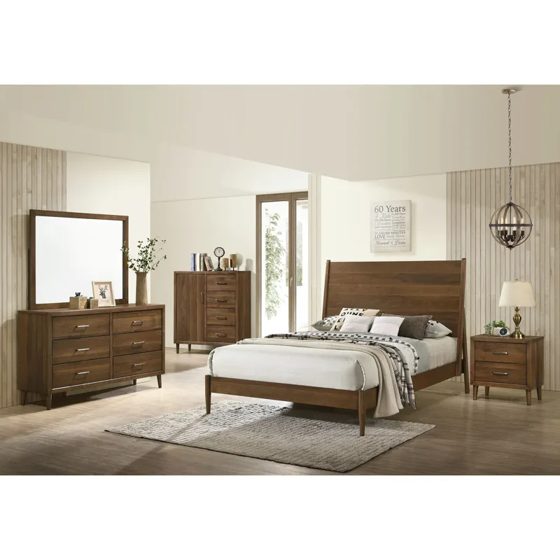 Malibu Full Panel Bed in Walnut