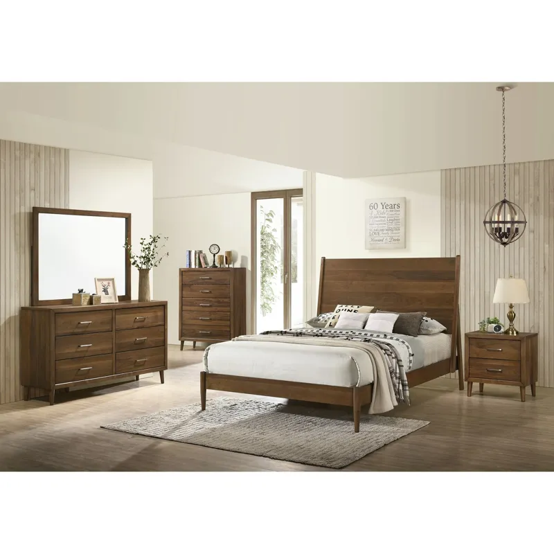 Malibu Queen Panel Bed in Walnut