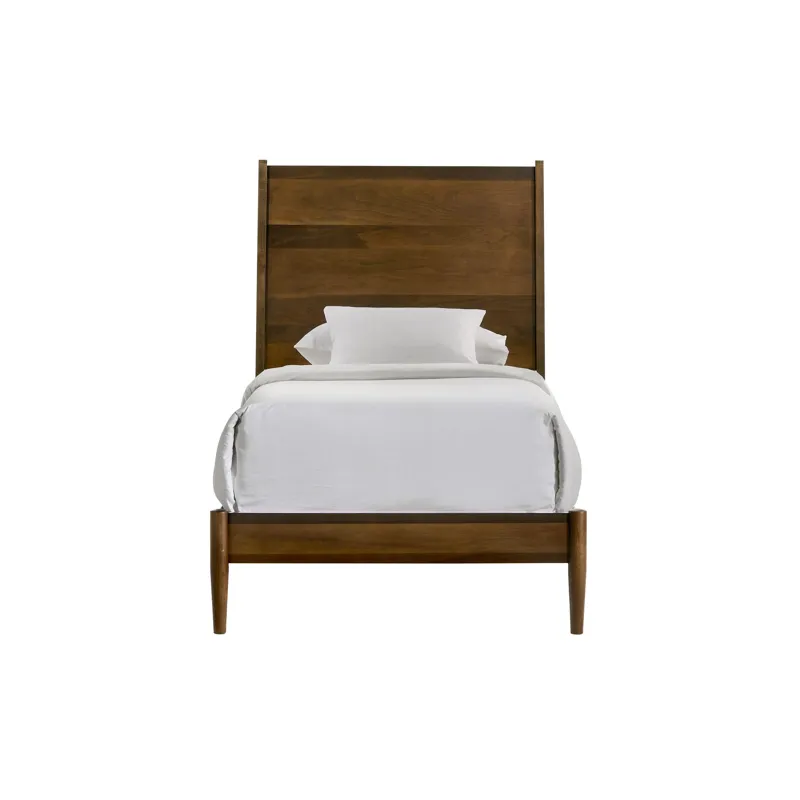 Malibu Twin Panel Bed in Walnut