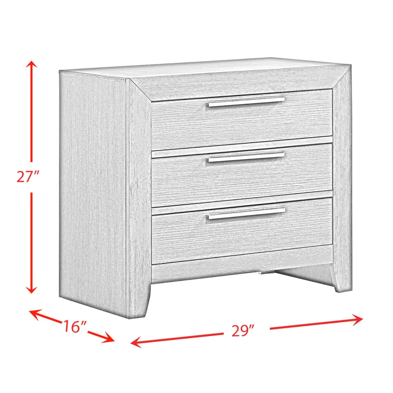 Malika Nightstand w/USB Grey