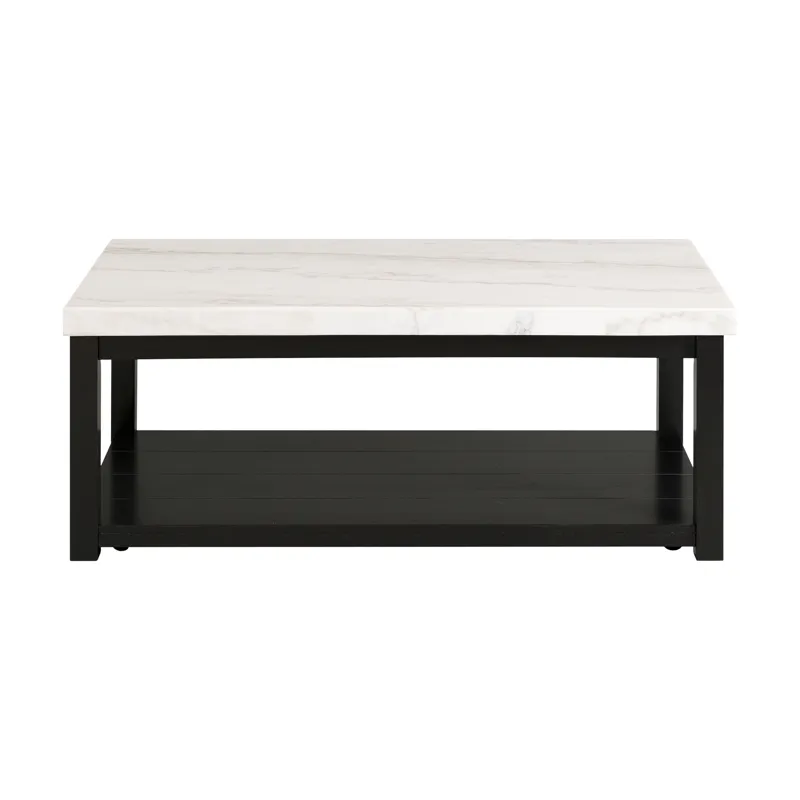 Marcello w/ White Top - Rectangular Coffee Table W/Casters