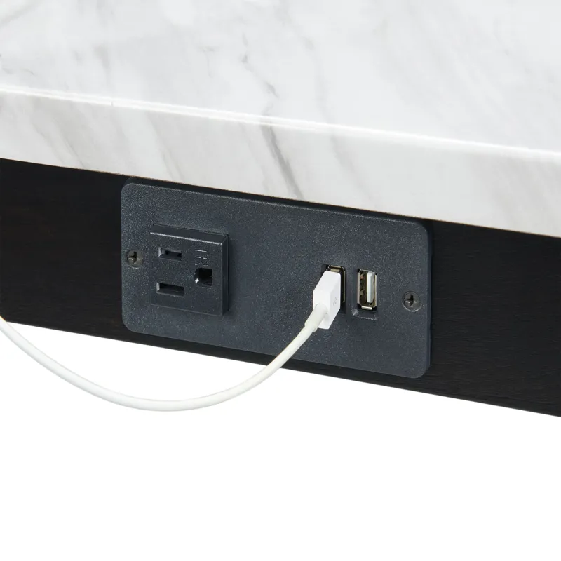 Marco Bar Table Set Single Pack in White Top (Table + 3 Stool in Blue Velvet)