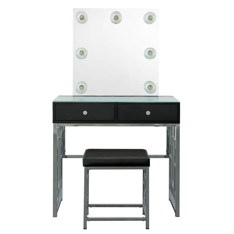 Margo Dressing Table W/ Power / Mirror / Stool & Light