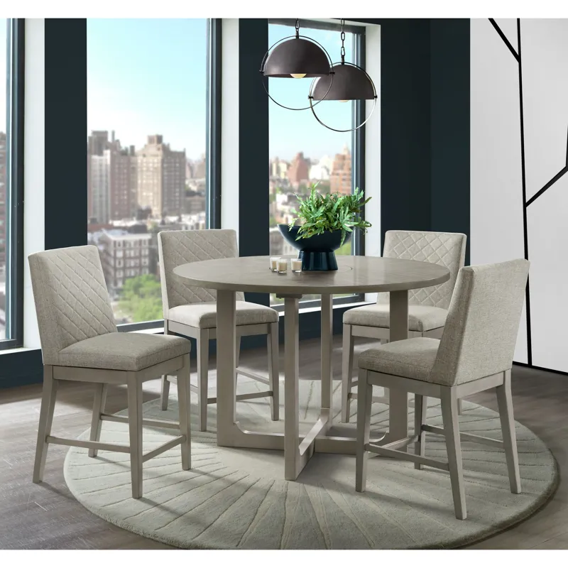 Marly Round Counter Table W/ Lazy Susan in Grey