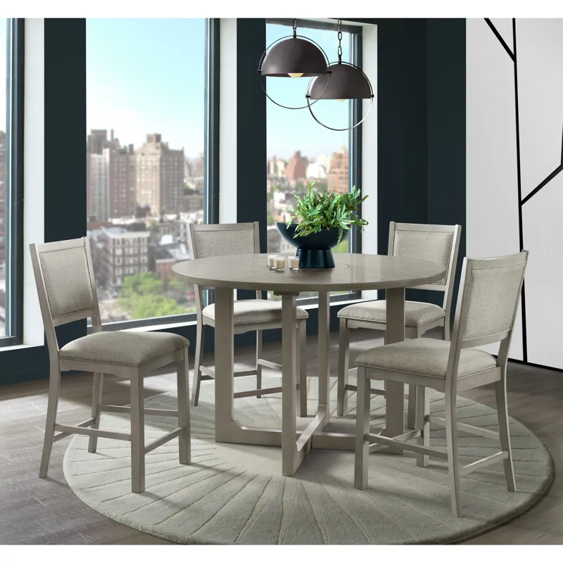 Marly Round Counter Table W/ Lazy Susan in Grey