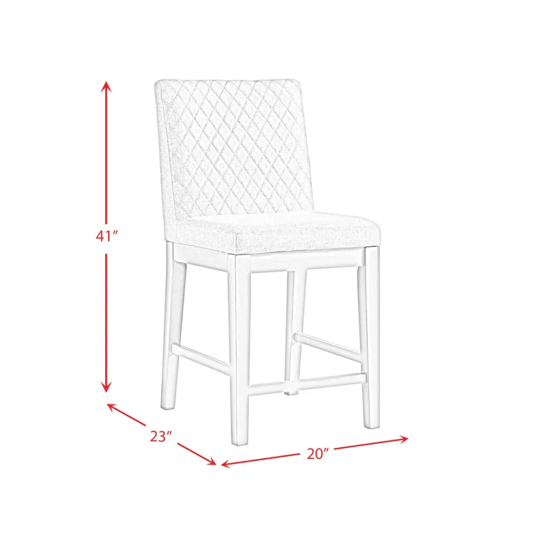 Marly Counter Side Chair W/ Diamond Back in Grey (2 Per Carton)