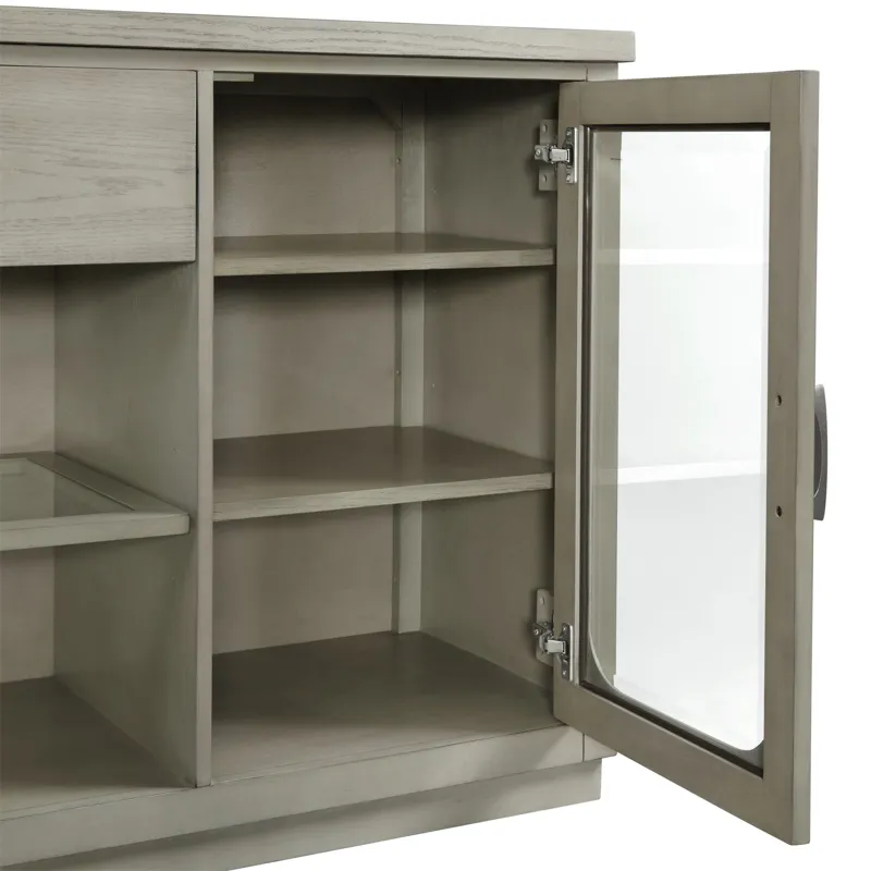 Marly Server W/ Glass Door & LED Light in Grey