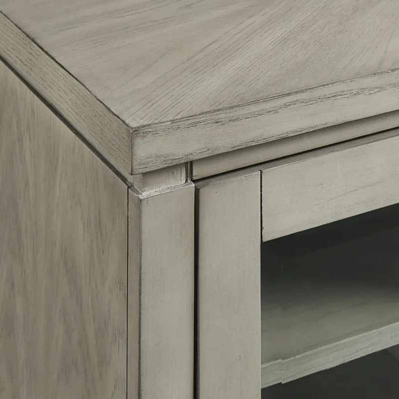 Marly Server W/ Glass Door & LED Light in Grey