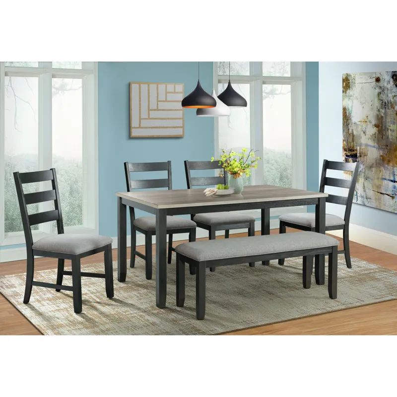 Martin 6 PC Dining Set (Black Base)