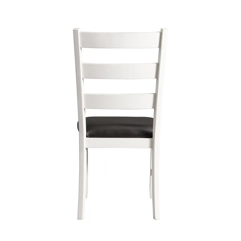 Martin Dining Side Chair with Black PU - White Finish  (2 Per Carton)