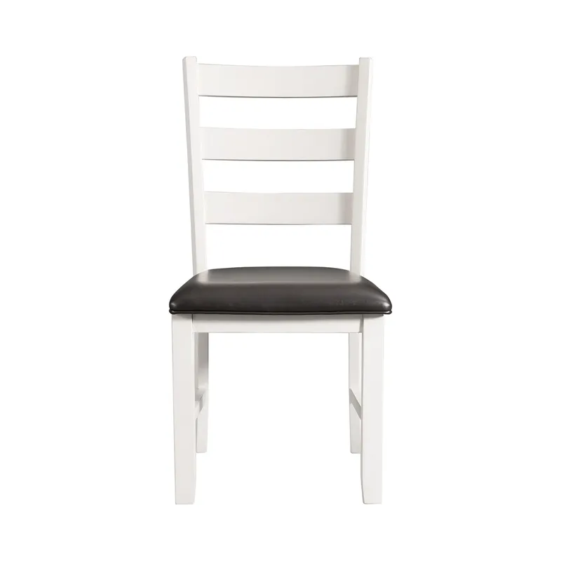 Martin Dining Side Chair with Black PU - White Finish  (2 Per Carton)