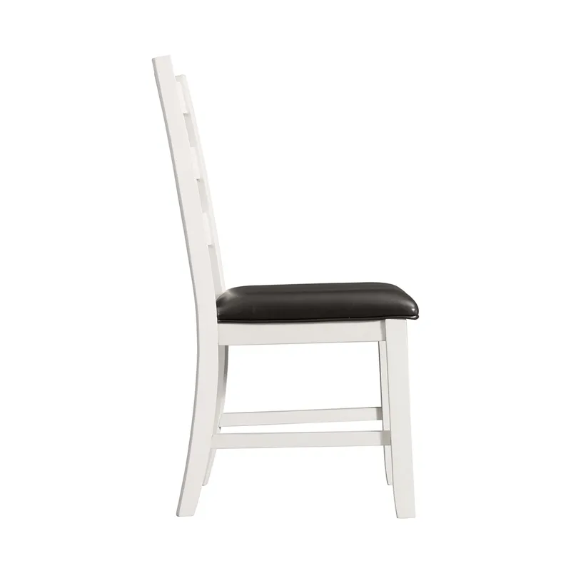 Martin Dining Side Chair with Black PU - White Finish  (2 Per Carton)