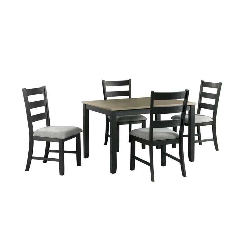 Martin 5 pc Dining Set (Black Base)