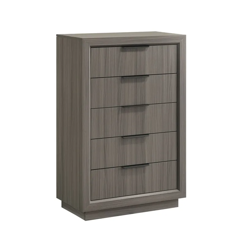 Martina 5-Drawer Chest in Grey