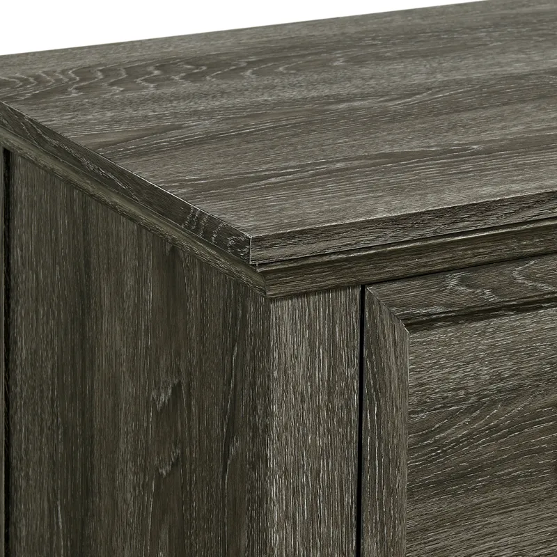 Matias Bedroom Set with Twin Headboard, Dresser, Mirror & Nightstand in Mocha Grey