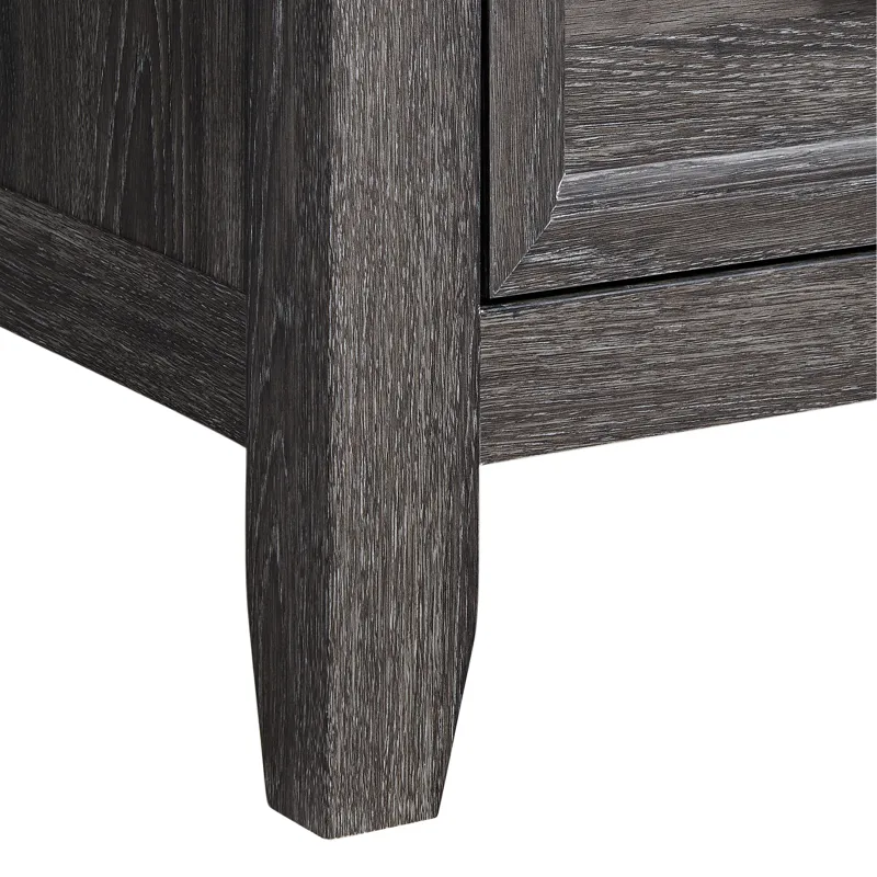 Matias Bedroom Set with Twin Headboard, Dresser, Mirror & Nightstand in Mocha Grey