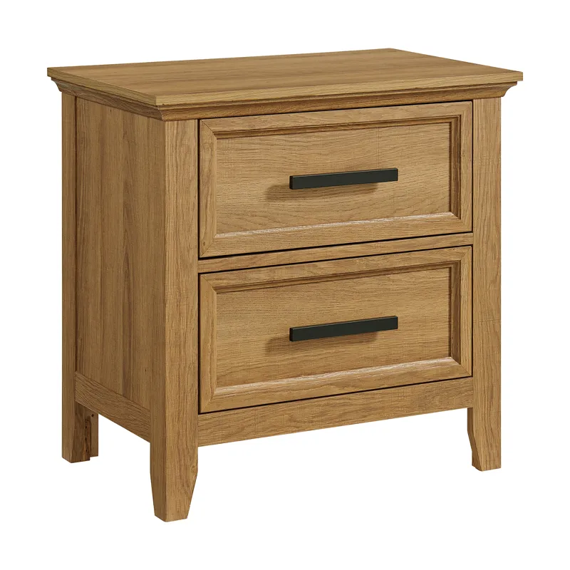 Matias Bedroom Set with Twin Headboard, Dresser, Mirror & Nightstand in Brown