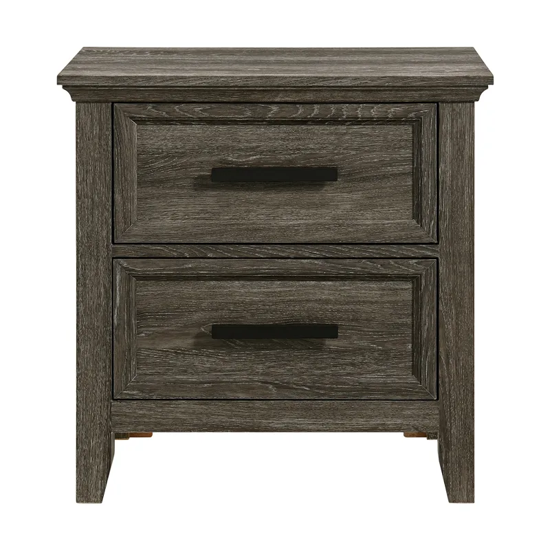 Matias Bedroom Set with Queen/Full Headboard, Dresser, Mirror & Nightstand in Mocha Grey