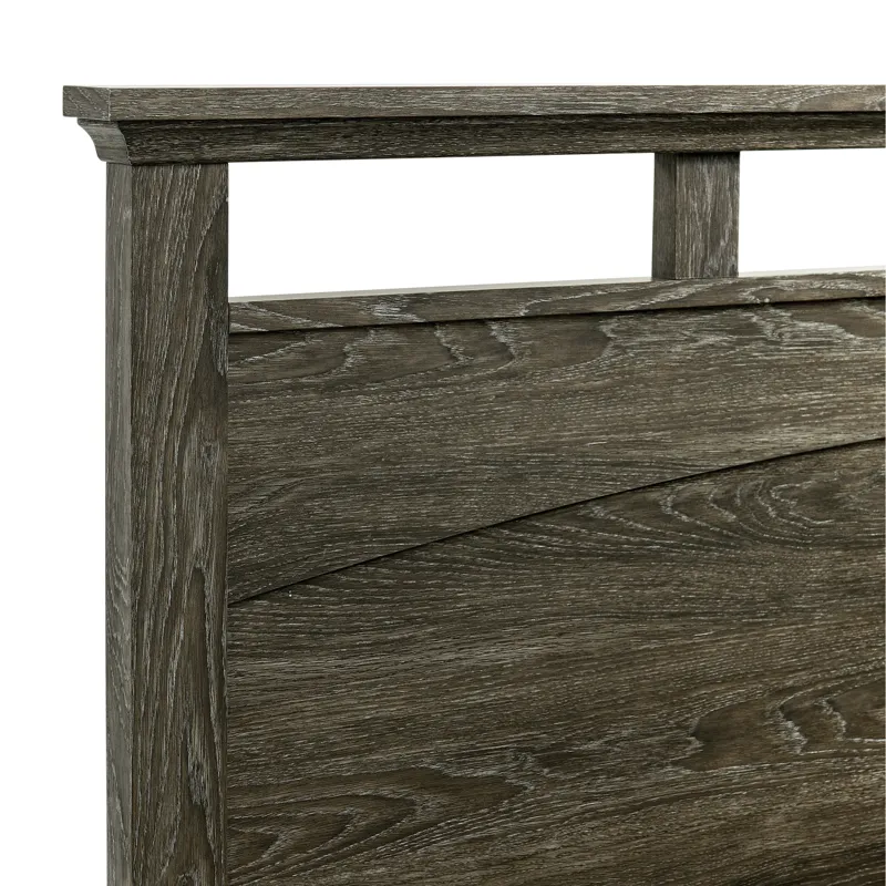 Matias Bedroom Set with Twin Headboard, Dresser, Mirror & Nightstand in Mocha Grey