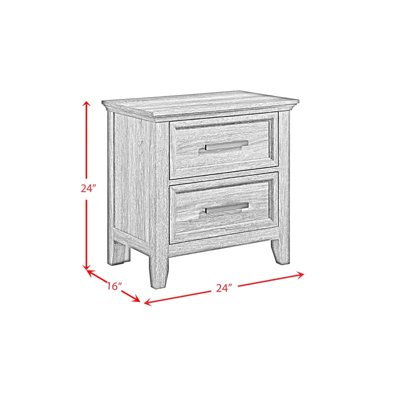 Matias Bedroom Set with Queen/Full Headboard, Dresser, Mirror & Nightstand in White