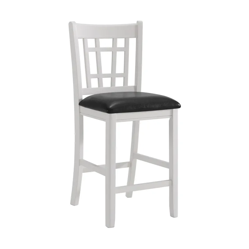 Max Pub Chair with Black PU in White (2 Per Carton)