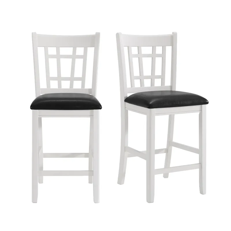 Max Pub Chair with Black PU in White (2 Per Carton)