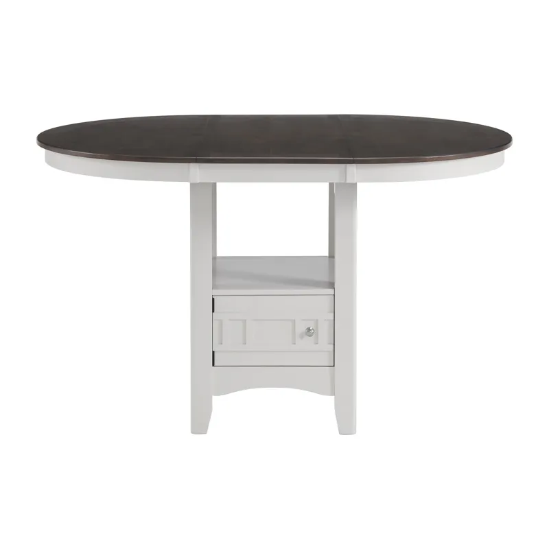 Max Pub Table with Brown Top in White