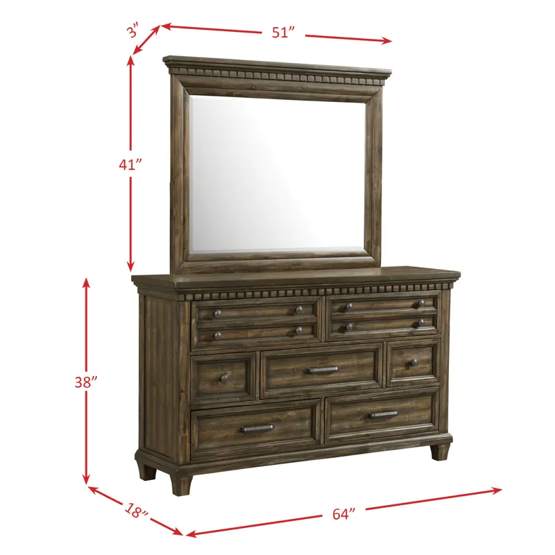McCabe 7-Drawer Dresser with Mirror Set