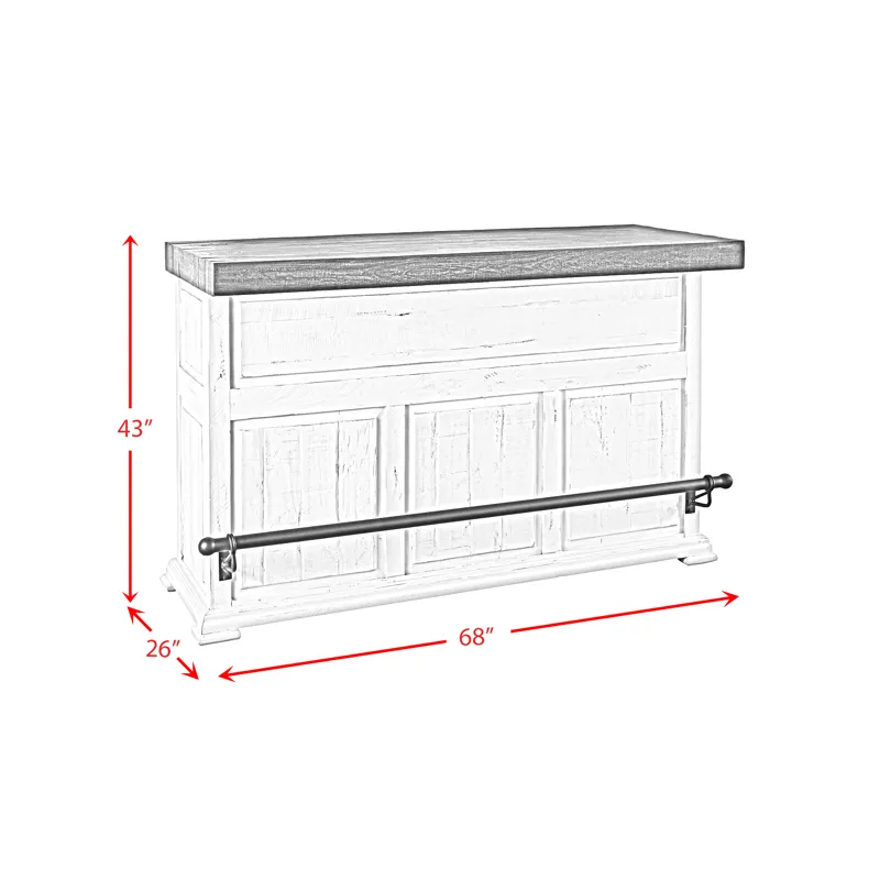 Condesa 68\" Bar Table White Base Tobacco Top